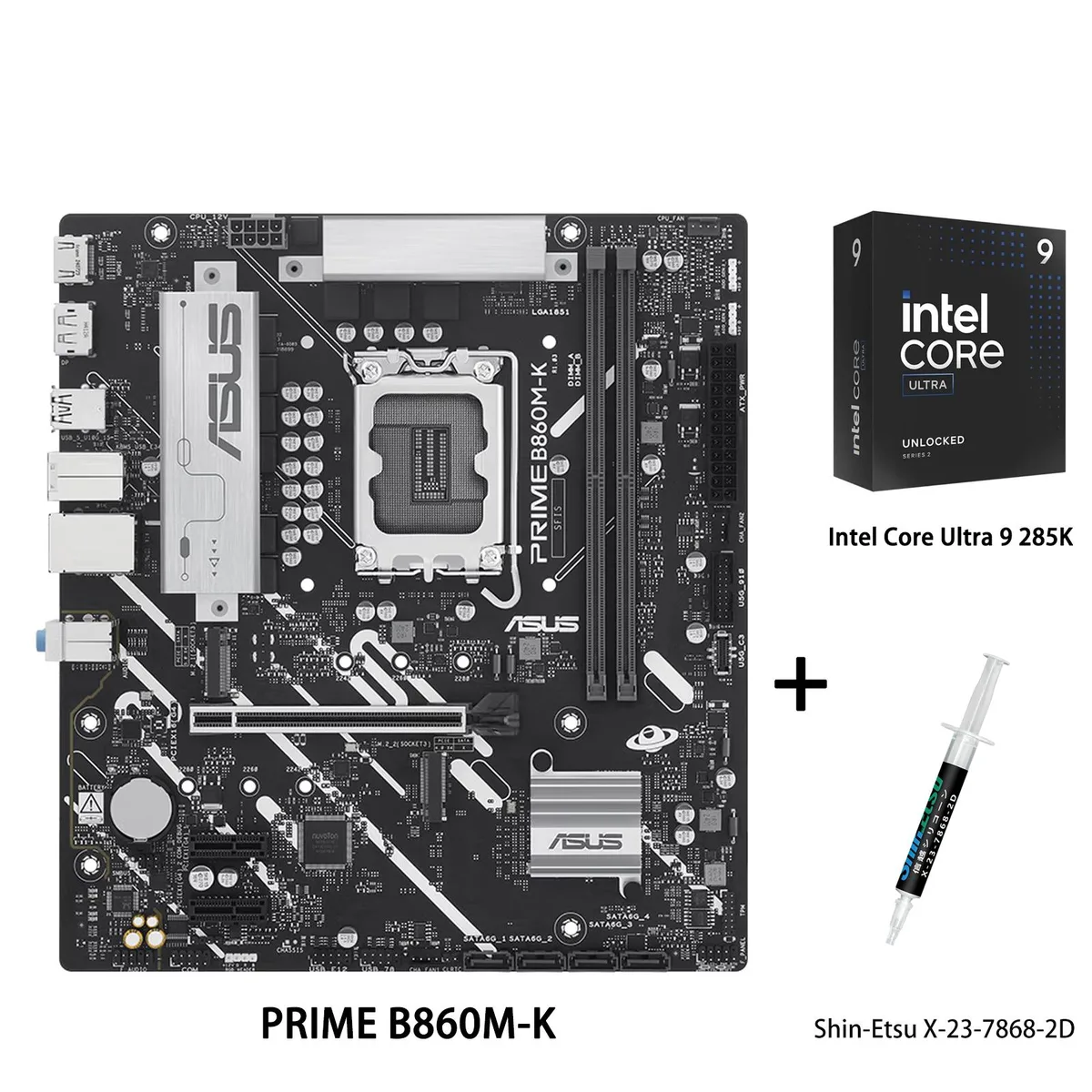 ASUS ASUS PRIME B860M-K Motherboard &amp; Intel Ultra 9 285K CPU Combo — product photo