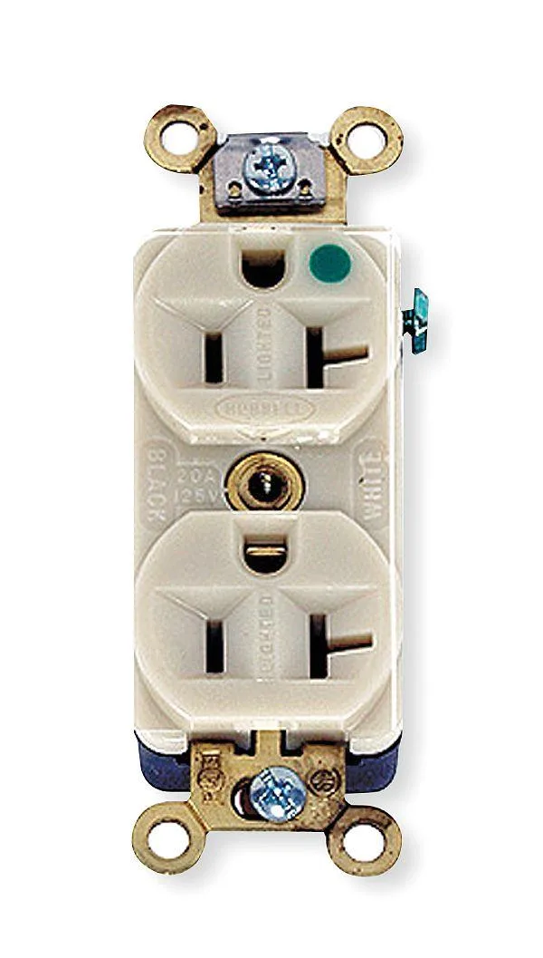 Hubbell Incorporated Hubbell Incorporated HBL8300ILI 20 A 125 V Duplex Receptacle Ivory — product photo