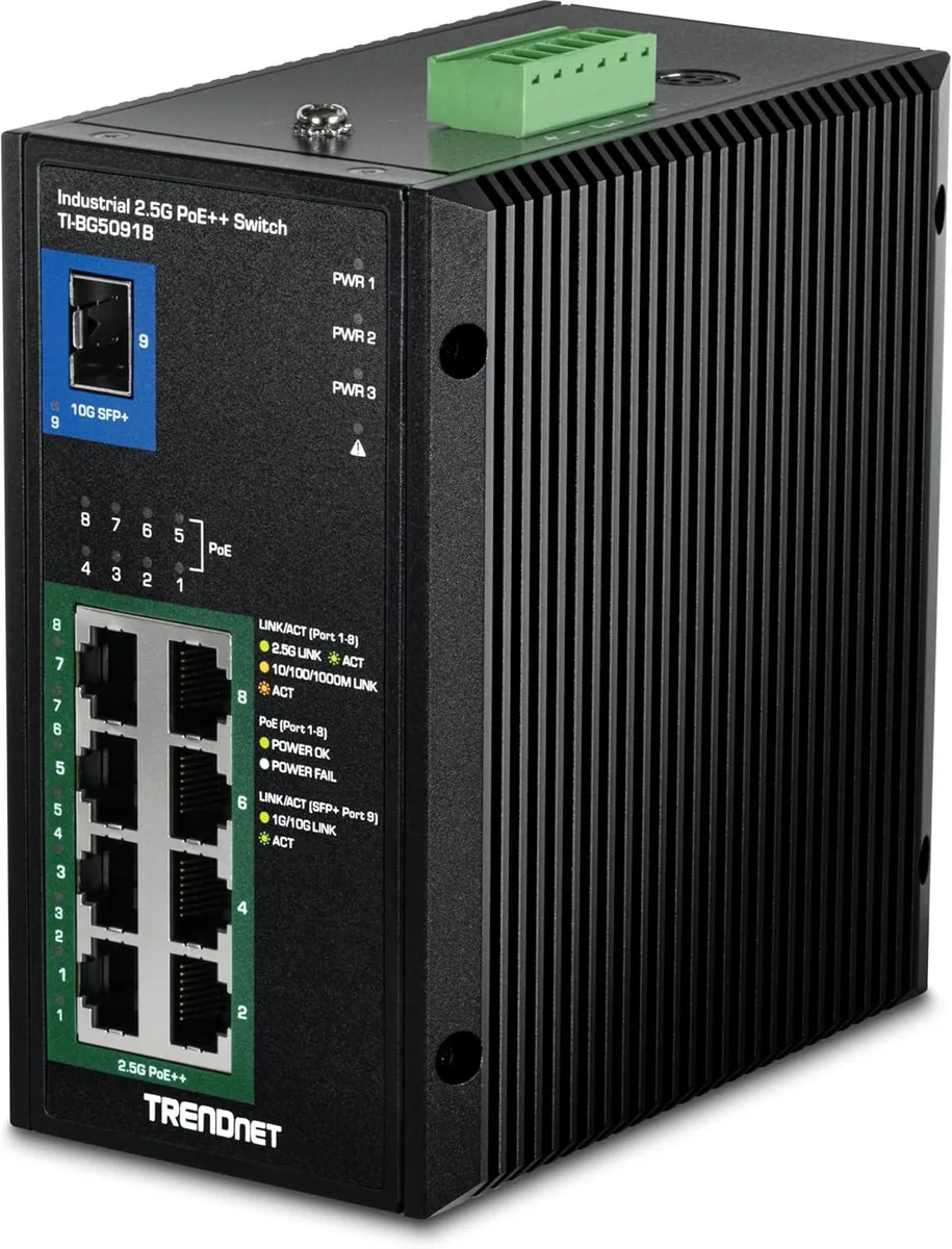 TRENDnet TRENDnet TI-BG5091B 9-Port Industrial 2.5G PoE++ Switch — product photo