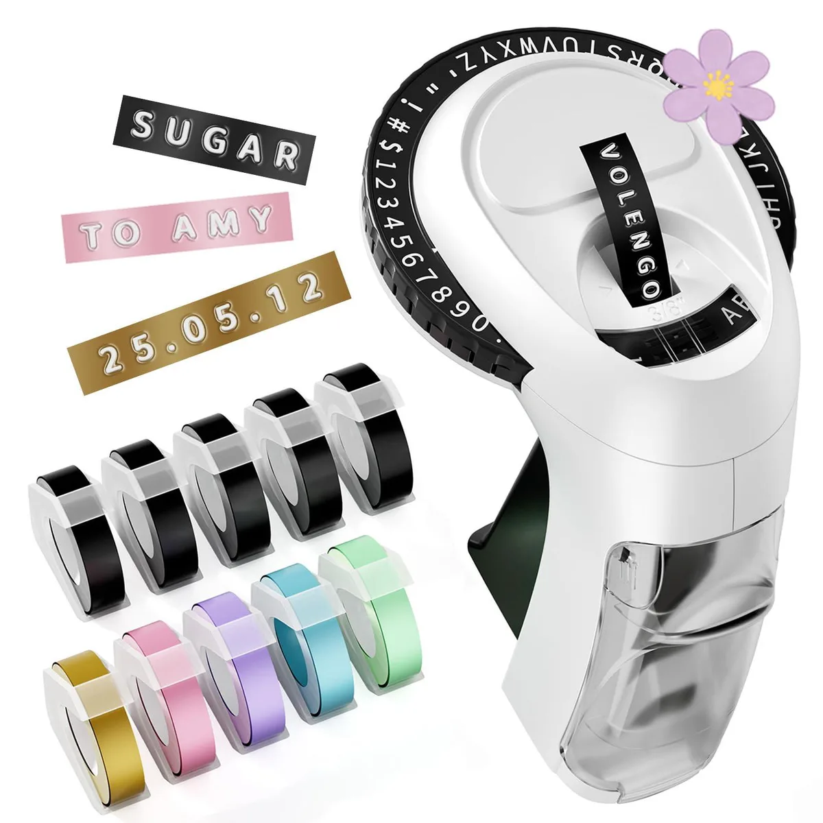  VolenGo Embossing Label Maker Omega-S with 10-Roll Color 3D Tapes — product photo