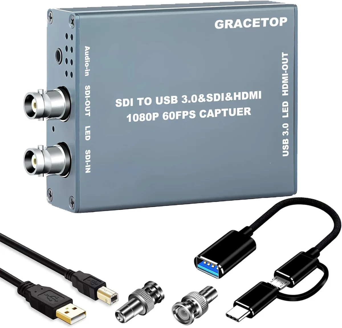 GRACETOP GRACETOP GT-SDI2USB 1080p60 SDI/HDMI Loop-Out USB 3.0 Video Capturing Device — product photo