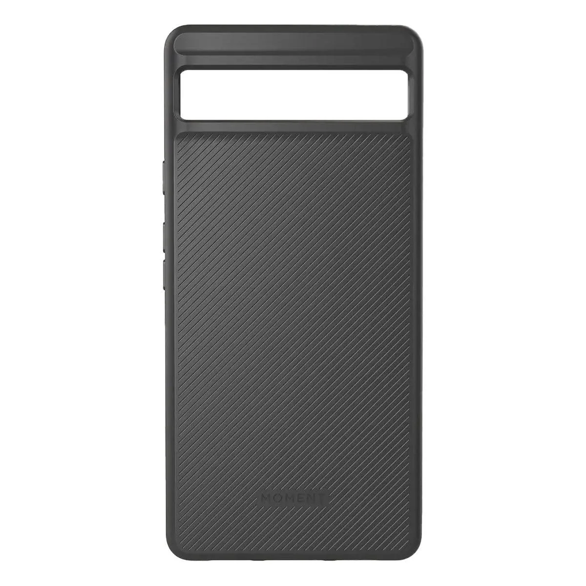 Black protective case for Google Pixel 6a with textured grip and built-in magnet array