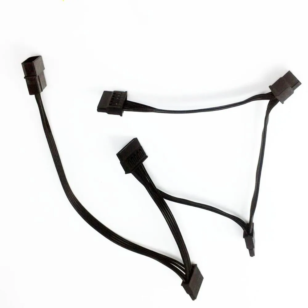 Ruth's sister Ruth's sister 4Pin IDE Molex to 5-Port 15Pin SATA Power Cable 18AWG 20cm+4*10cm — product photo