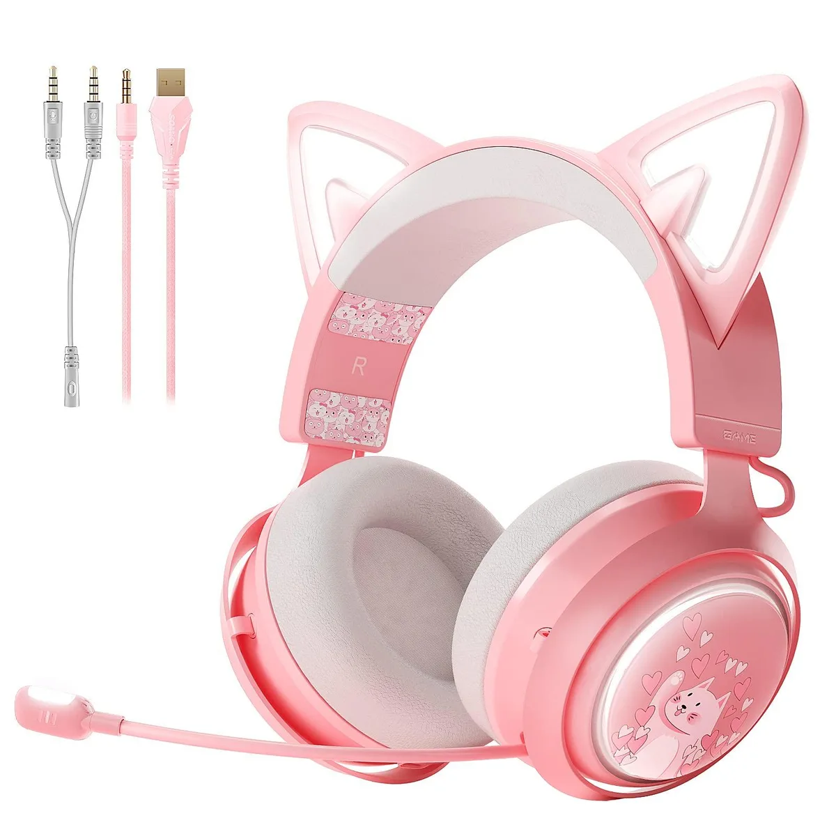 SOMIC GS510 50mm Cat Ear Headphones Pink 3.5mm — product photo