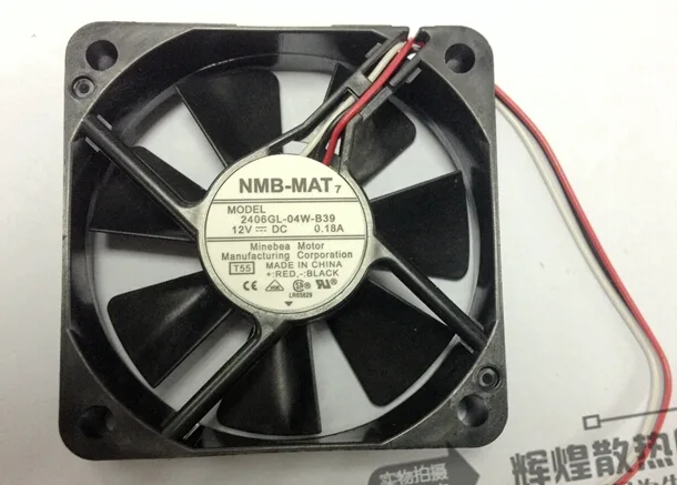 OEM Industries OEM Industries 2406GL-04W-B39 60mm 12V 0.18A 3-Pin Ball Bearing Fan — product photo