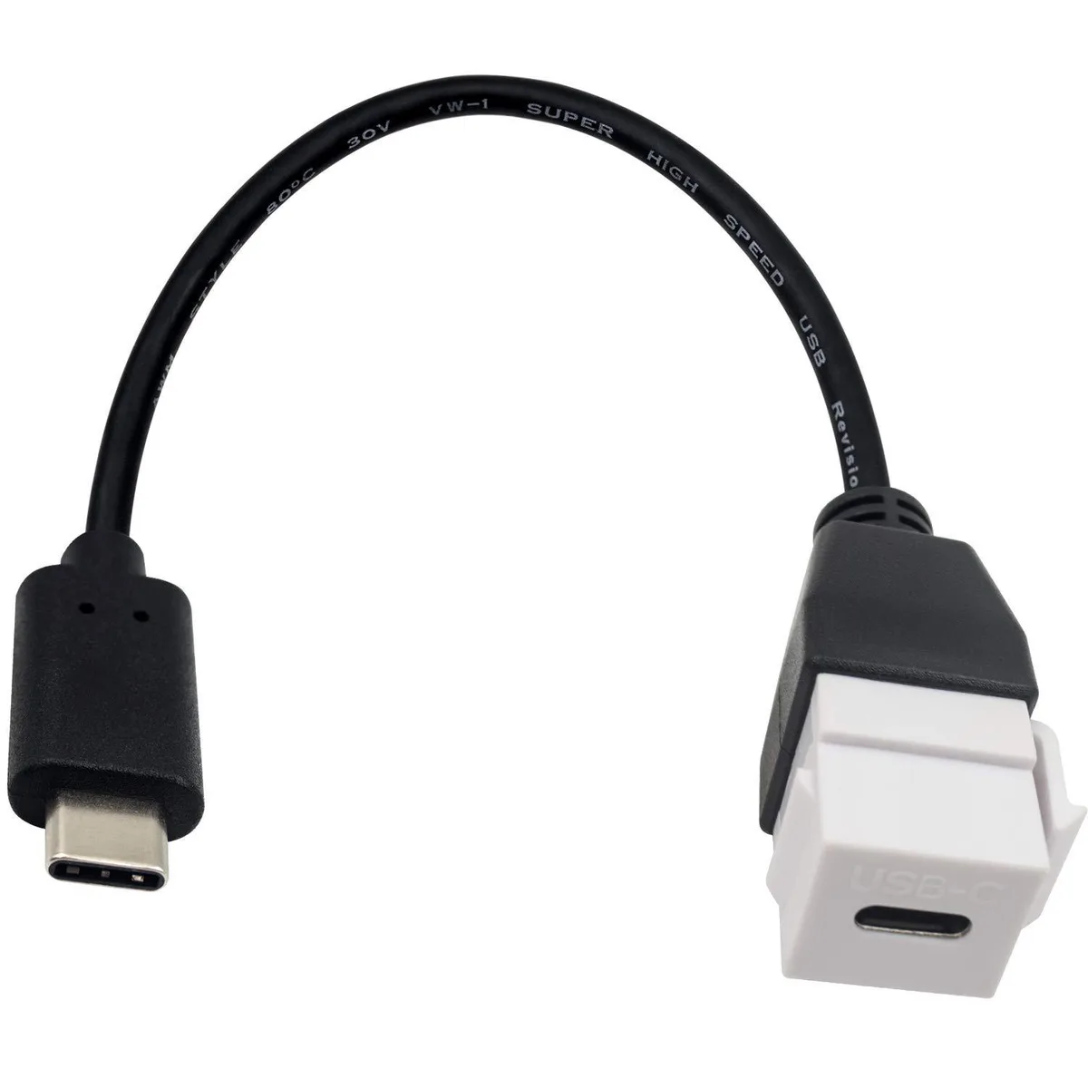 Vszerda Vszerda USB 3.1 Type C Male to Female Keystone Cable 25 cm — product photo