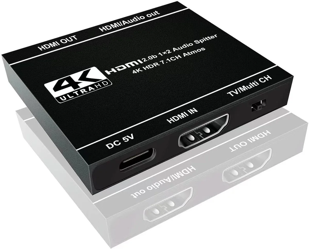 LUOM LUOM OZF12C 4K 60Hz HDMI Splitter 1x2 Audio Extractor — product photo