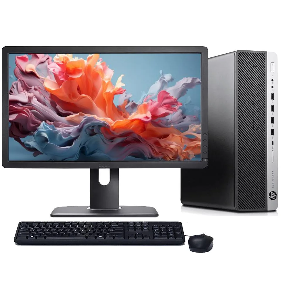 HP HP ProDesk G5 Mini PC Windows 11 Home 8GB 128GB SSD 22" LCD — product photo