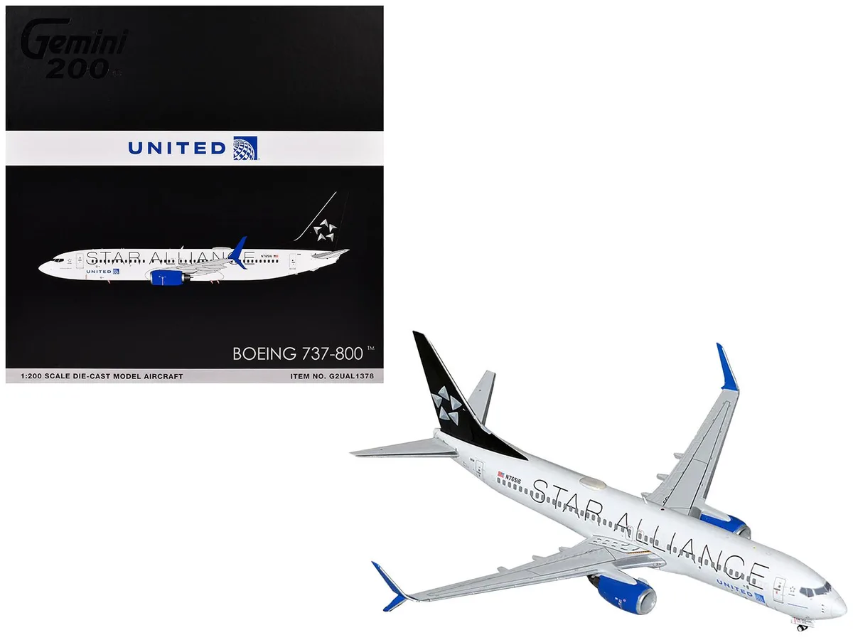 GeminiJets GeminiJets Boeing 737-800 United Airlines Star Alliance N76516 1/200 Diecast — product photo