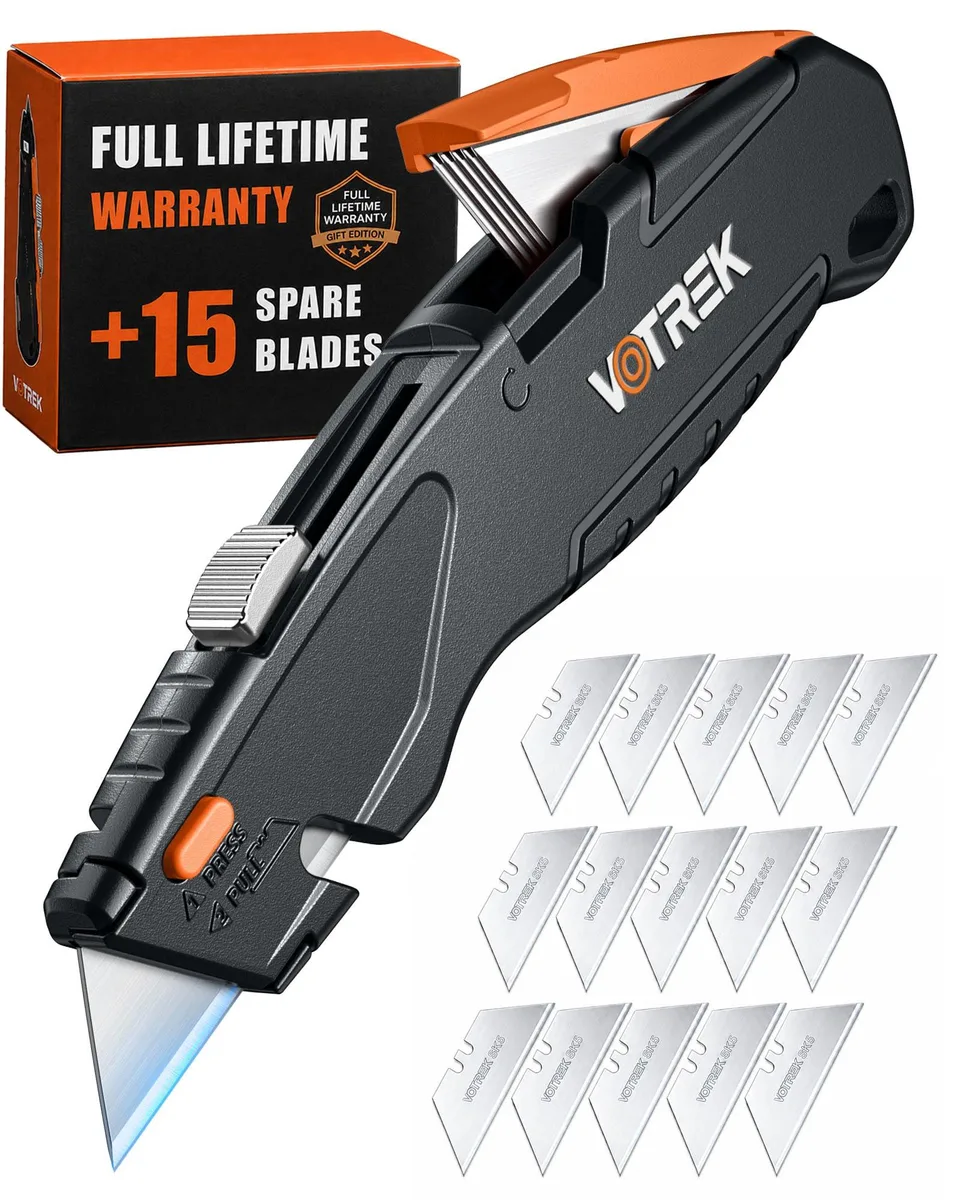  VOTREK VT-US-UK003-1Pack-Black general craft utility knife 15 blades 1.5m drop test — product photo