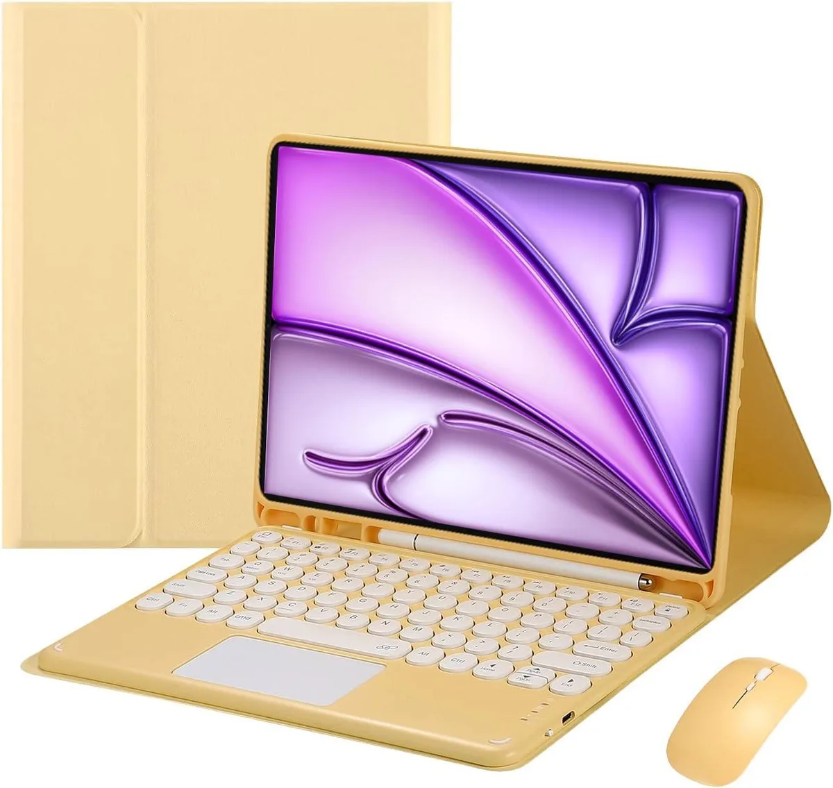 Timoom Timoom Magnetic Detachable Keyboard Case with Mouse for iPad Air 13" &amp; iPad Pro 12.9", Yellow — product photo