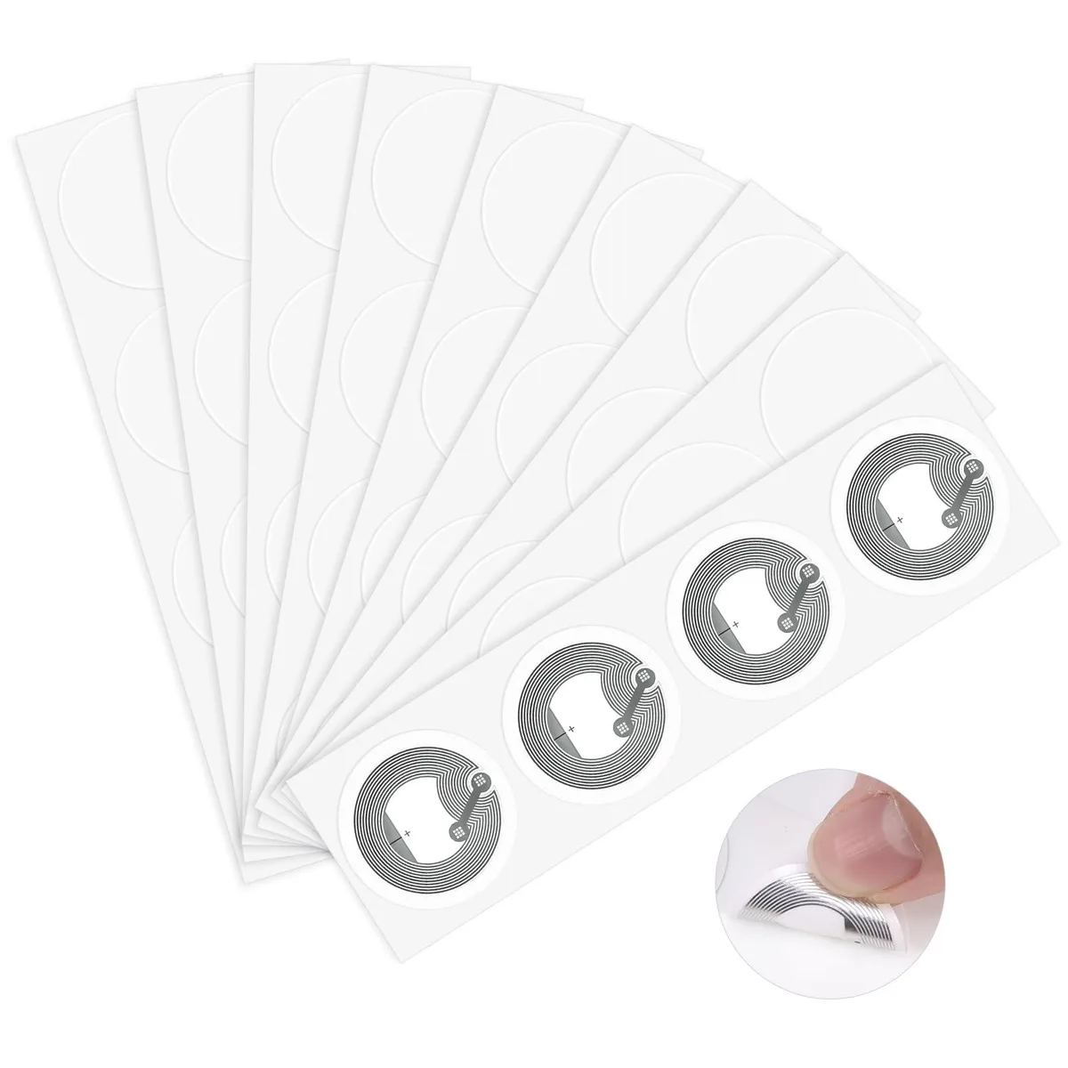  Meterk 8030K Adhesive NFC Stickers 60pcs 25mm 504B White — product photo
