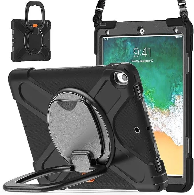 Timoom Timoom 360° Rotatable Tablet Case with Stand &amp; Straps for iPad Air 3/Pro 10.5 Black — product photo