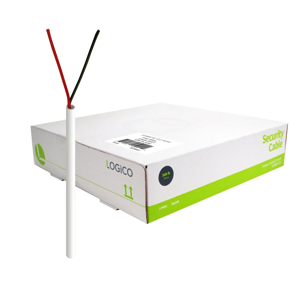 Logico Logico PLC4203 22AWG 2C CCA Security Wire 500ft White — product photo