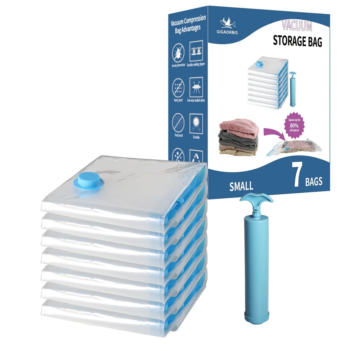  GIGAORNIS G-VSB-1004 Vacuum Storage Bags 7 Pack 60x40cm — product photo