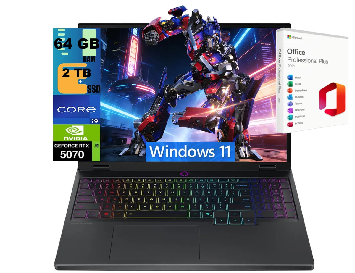Lenovo Lenovo Legion 5 15 gaming laptop 15.1" WQXGA OLED i9 14900HX RTX 5070 8GB 64GB 2TB — product photo