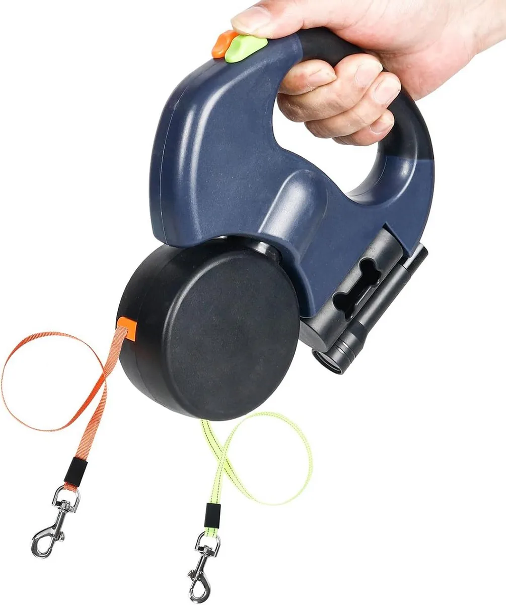 The Perfect Part The Perfect Part Dual Retractable Reflective Leash 360° Swivel 10 ft 110 lbs — product photo