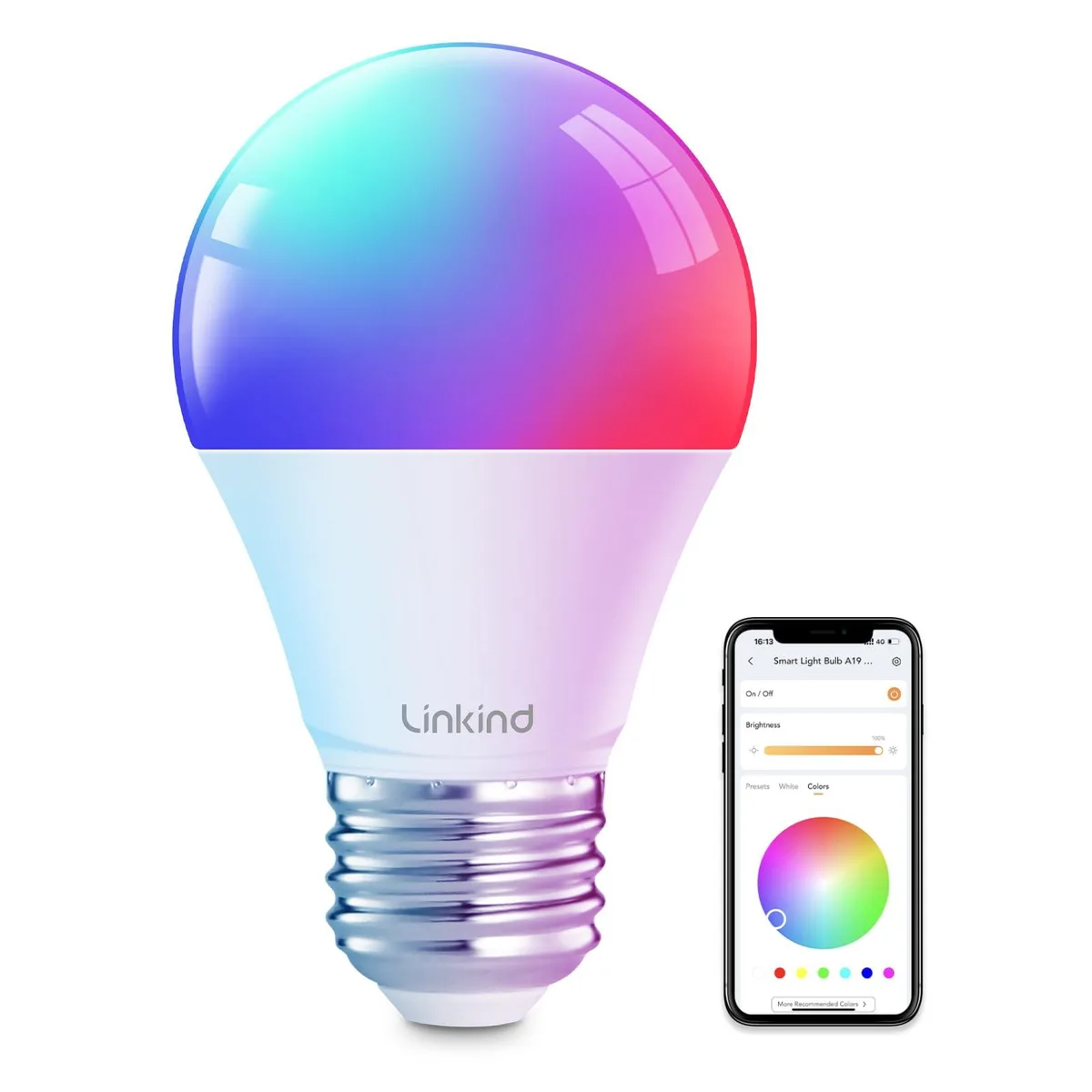 Linkind LS10006-RGBTW-US-1 smart plug 800LM 9W 16M colors — product photo