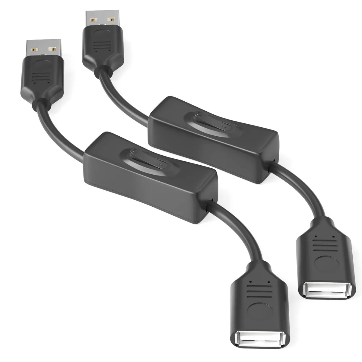 Kootion Kootion USB On/Off Switch Cable 2-Pack 2A 480Mbps Type-A 2.0 — product photo