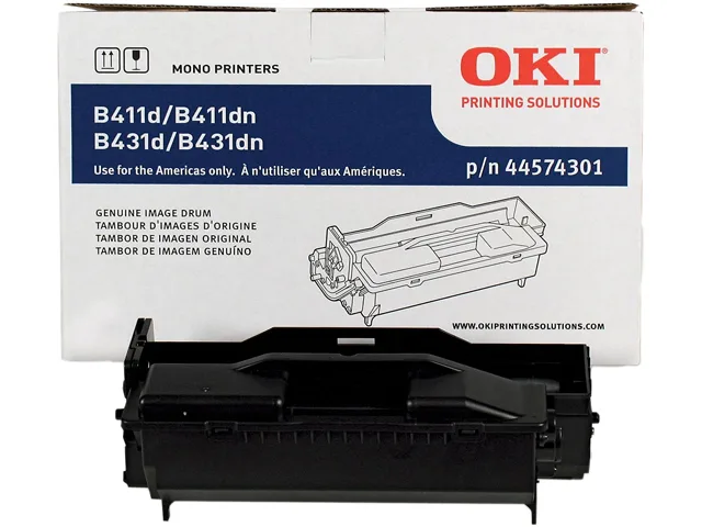 Black cylindrical laser drum unit in plastic housing