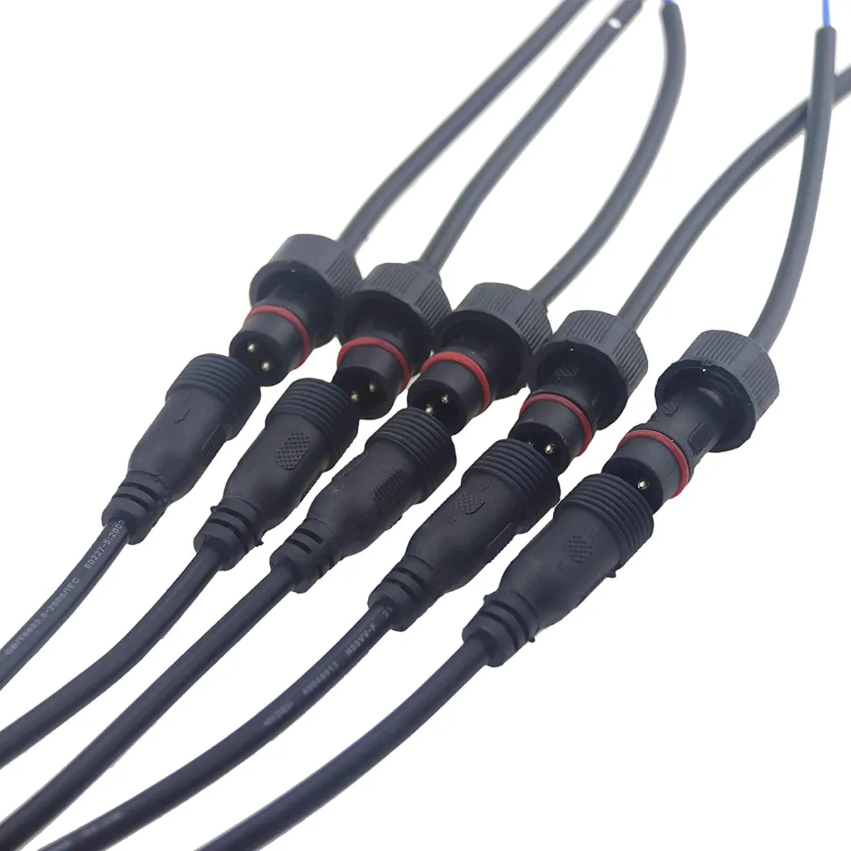 OmaiLighting OmaiLighting 5 Pairs 2pin IP65 Waterproof Wire Cap Connectors 18AWG 0.75mm² 20cm Cable — product photo