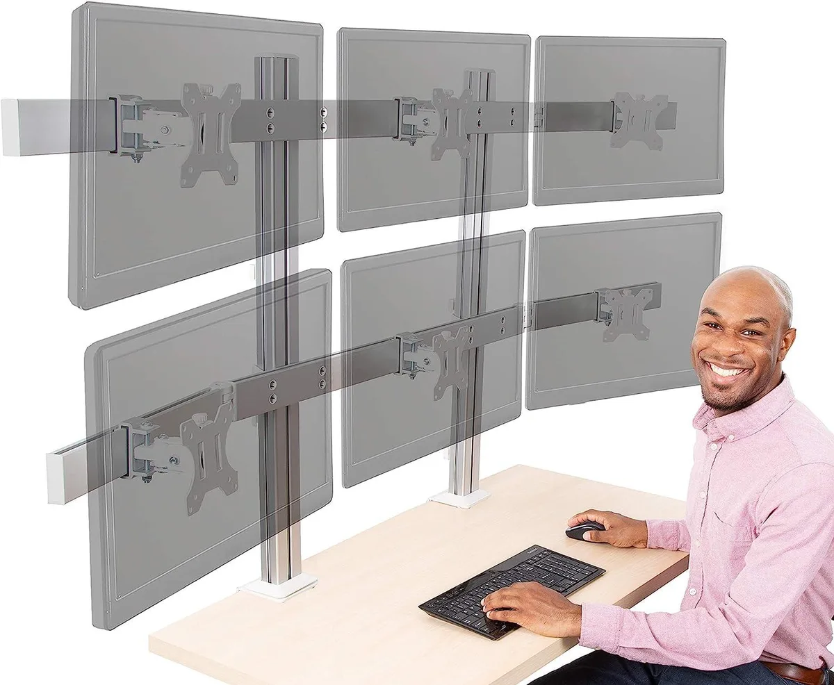 PISKEKAT PISKEKAT 6 Monitor Desk Mount Stand 17-32 in Silver — product photo