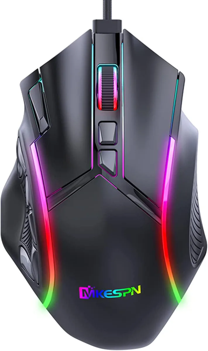 Hitoor Hitoor USB Wired Gaming Mouse 12800 DPI 12 Buttons Black — product photo