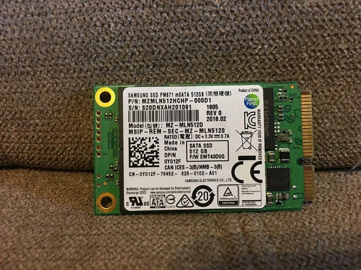 SAMSUNG SAMSUNG MZ-MLN512D PM871 512GB mSATA laptop hard drive — product photo