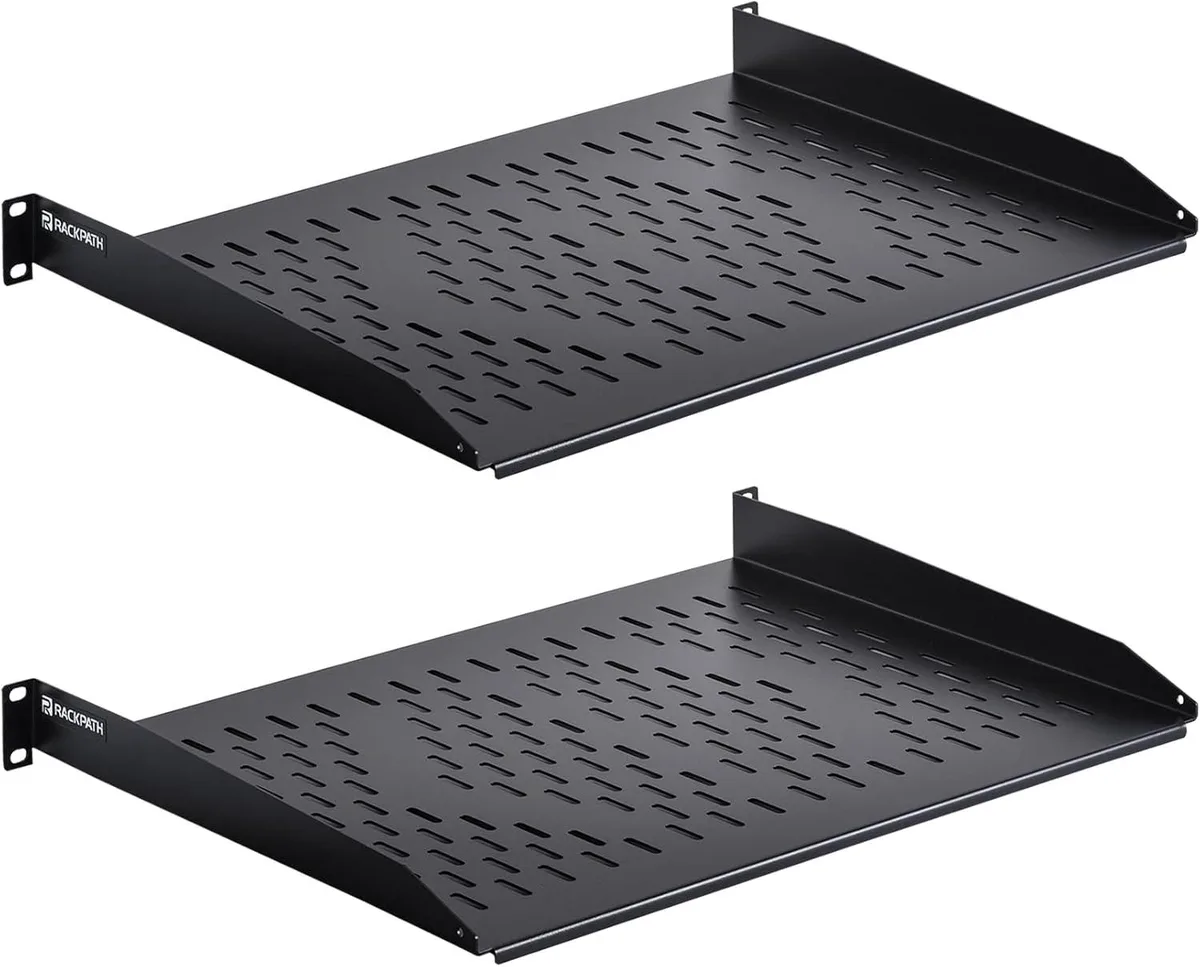 TAURKENAM TAURKENAM 1U 14in Cantilever Rack Shelf 2Pack 55lbs — product photo