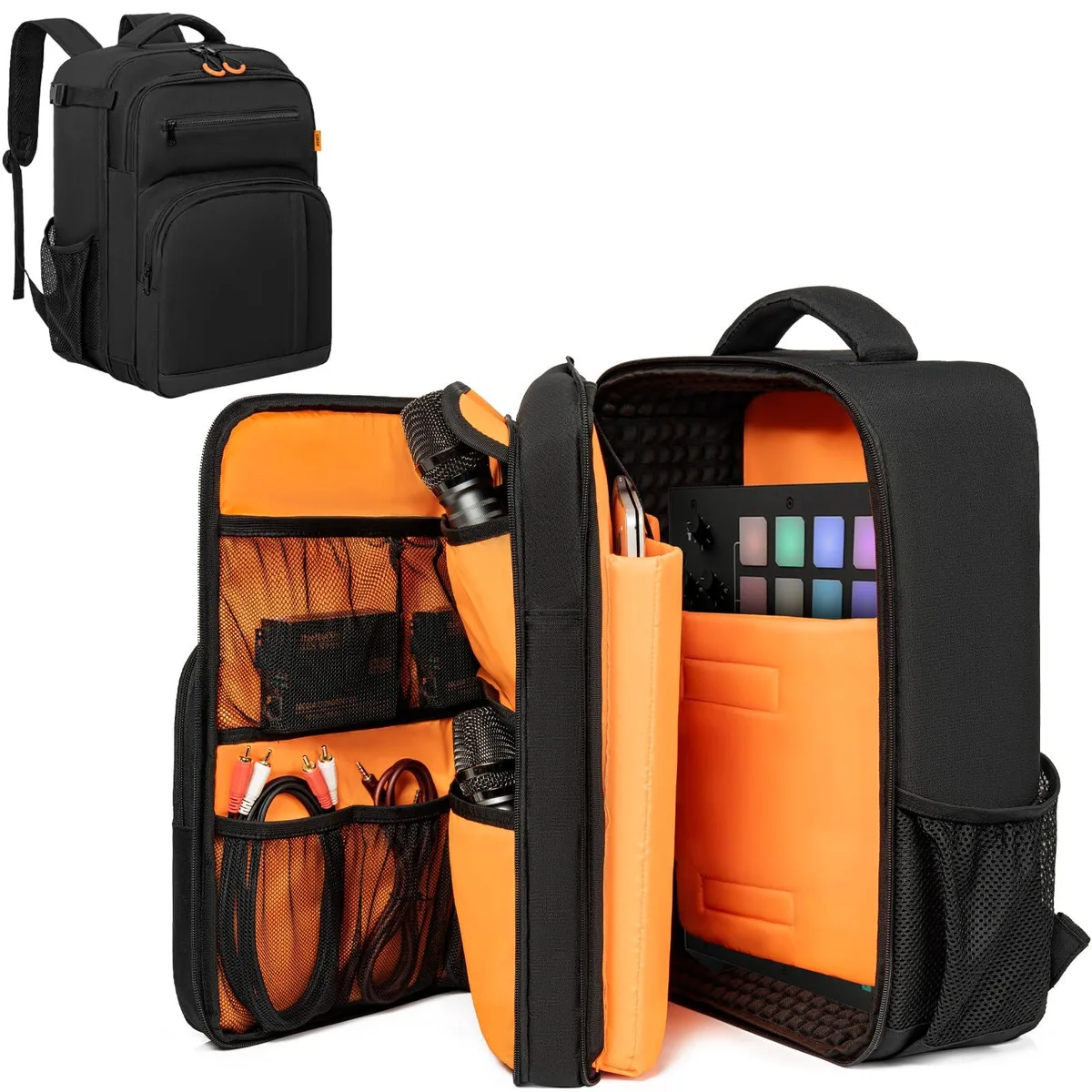 Black nylon audio mixer case with zipper, 11.4 by 17.2 inches, padded interior