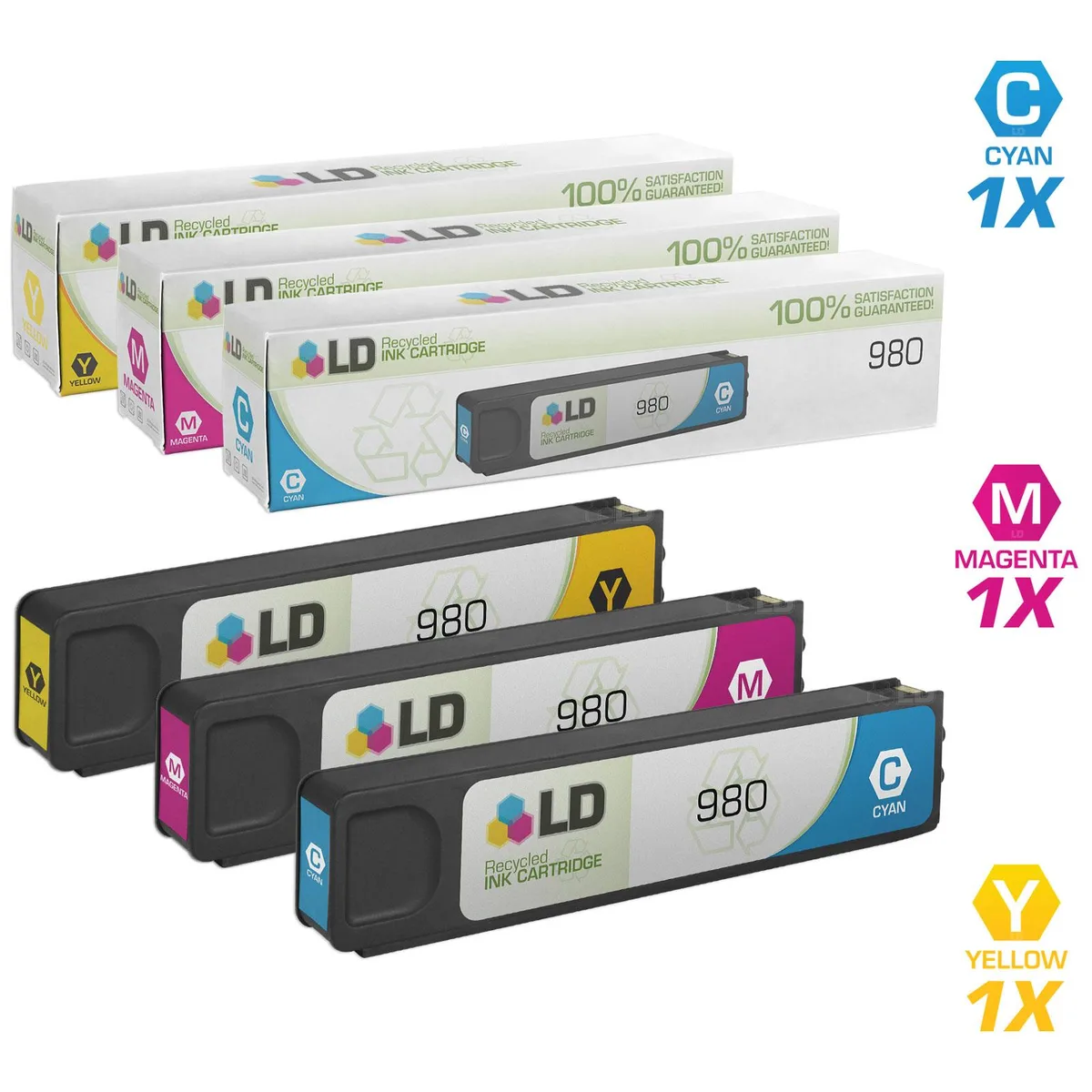 LD Products LD Products 980 Ink Cartridge Set of 3 Cyan Magenta Yellow — product photo