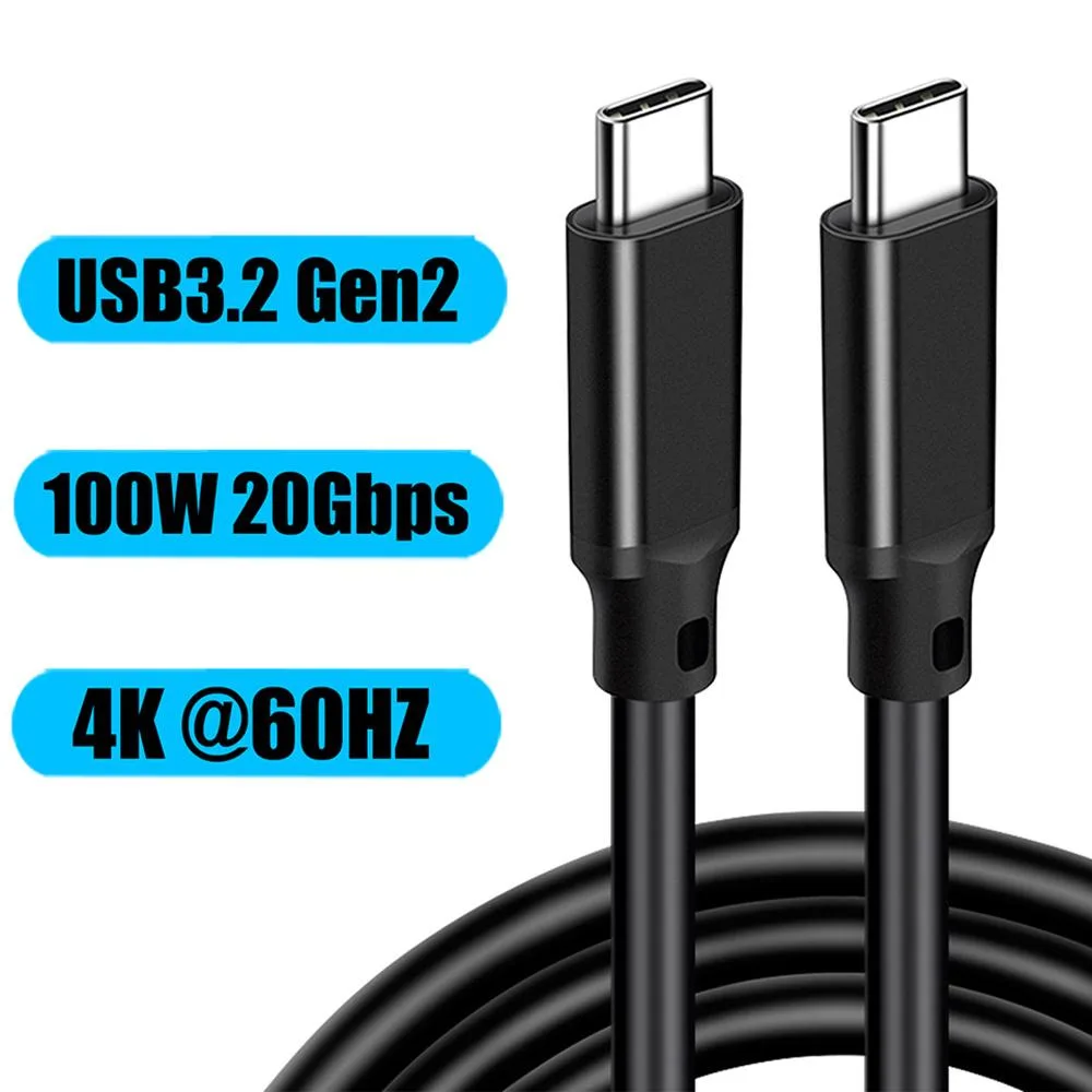 AUTYUE AUTYUE USB C to USB C cable 1M 20Gbps 100W Thunderbolt 3 Black — product photo