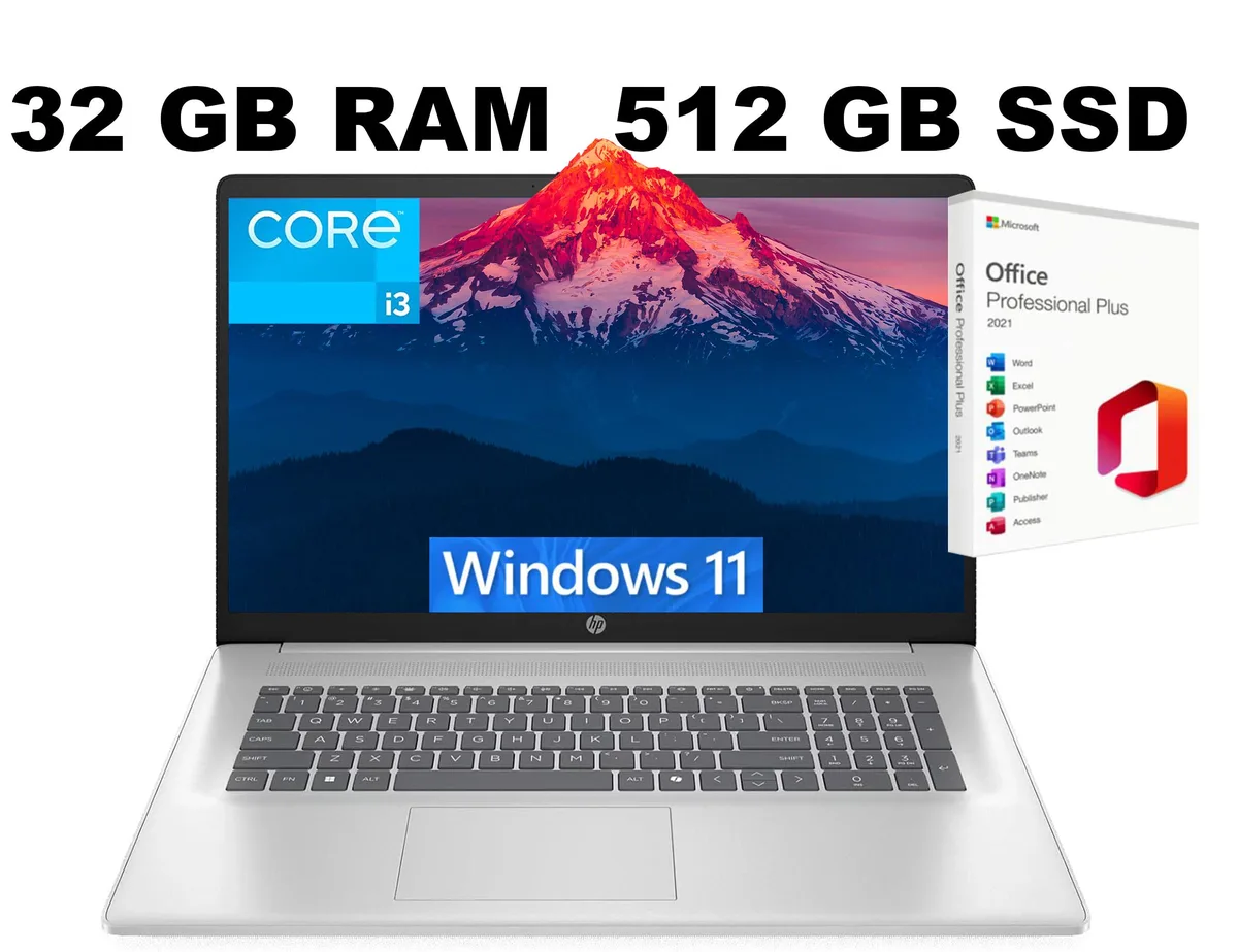 HP HP 17 Laptop i3-N305 32GB 512GB 17.3" HD+ — product photo