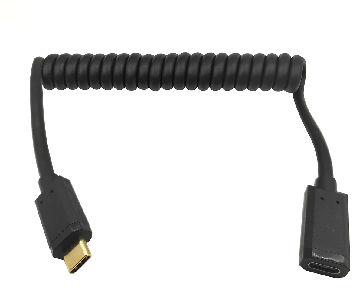 BUCIER BUCIER Coiled USB 3.1 Type C Cable Male-to-Male 1.2m 10Gbps 3A 90° — product photo