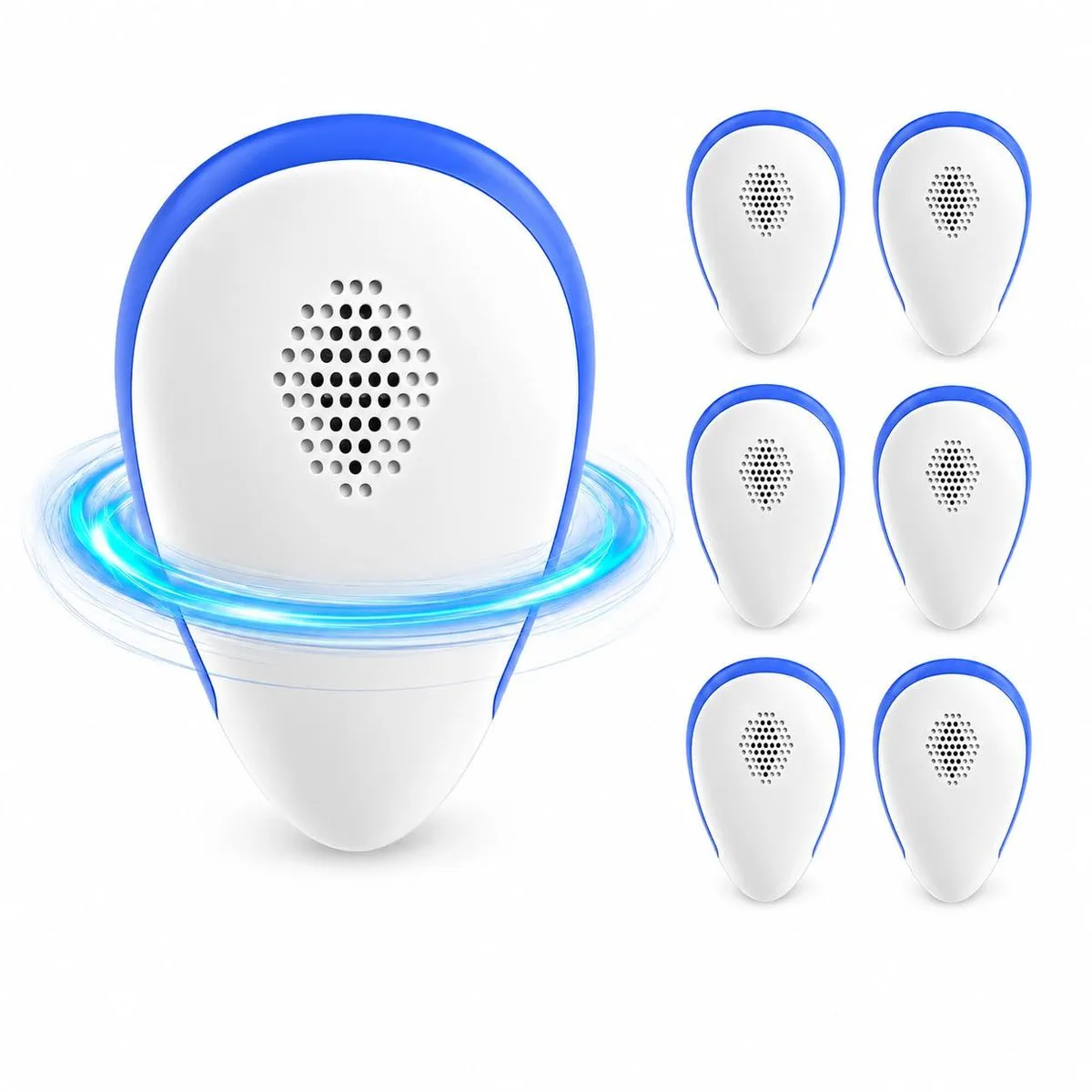 Six white rectangular plug-in ultrasonic pest repellers