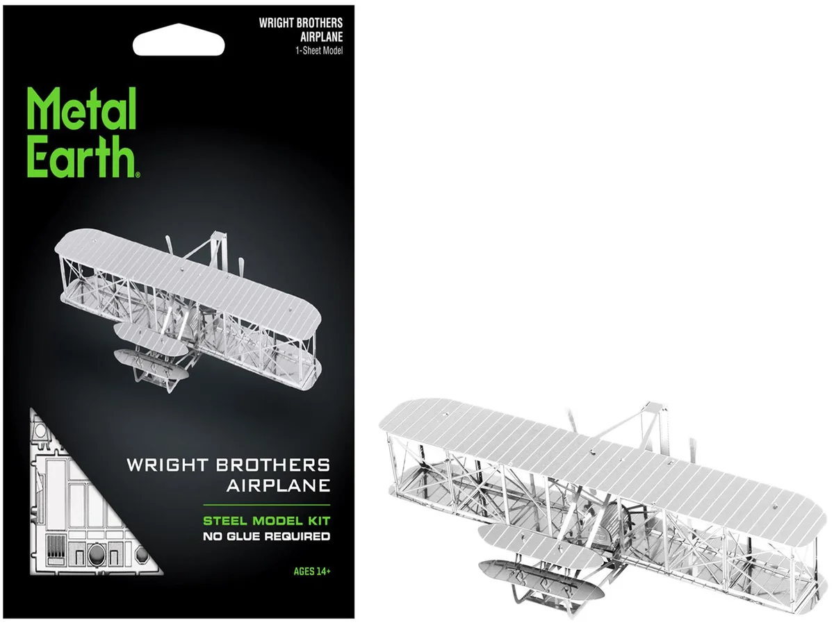 Metal Earth Metal Earth Wright Brothers Airplane Moderate Difficulty hobby collectible — product photo