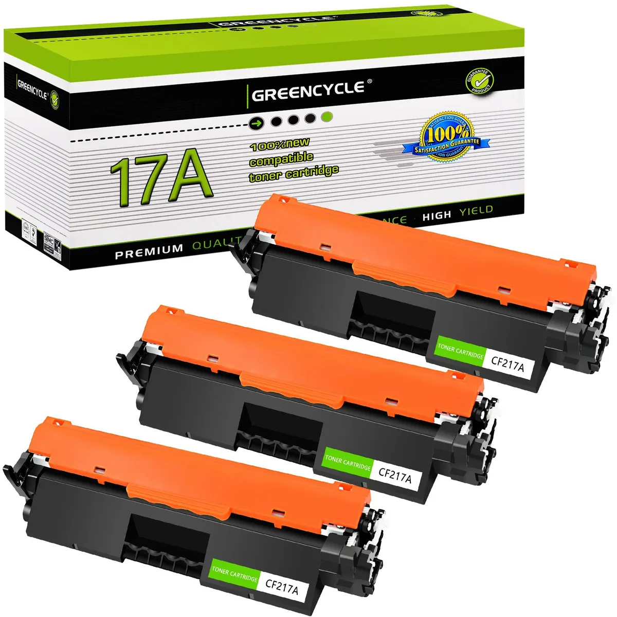 GREENCYCLE GREENCYCLE CF217A Black Toner Cartridge 3-Pack 1600 Pages — product photo
