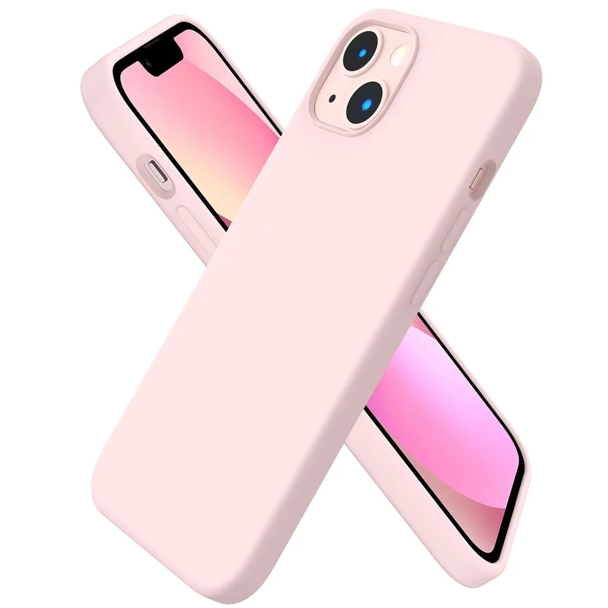  ORNARTO Liquid Silicone Case for iPhone 13 Chalk Pink — product photo