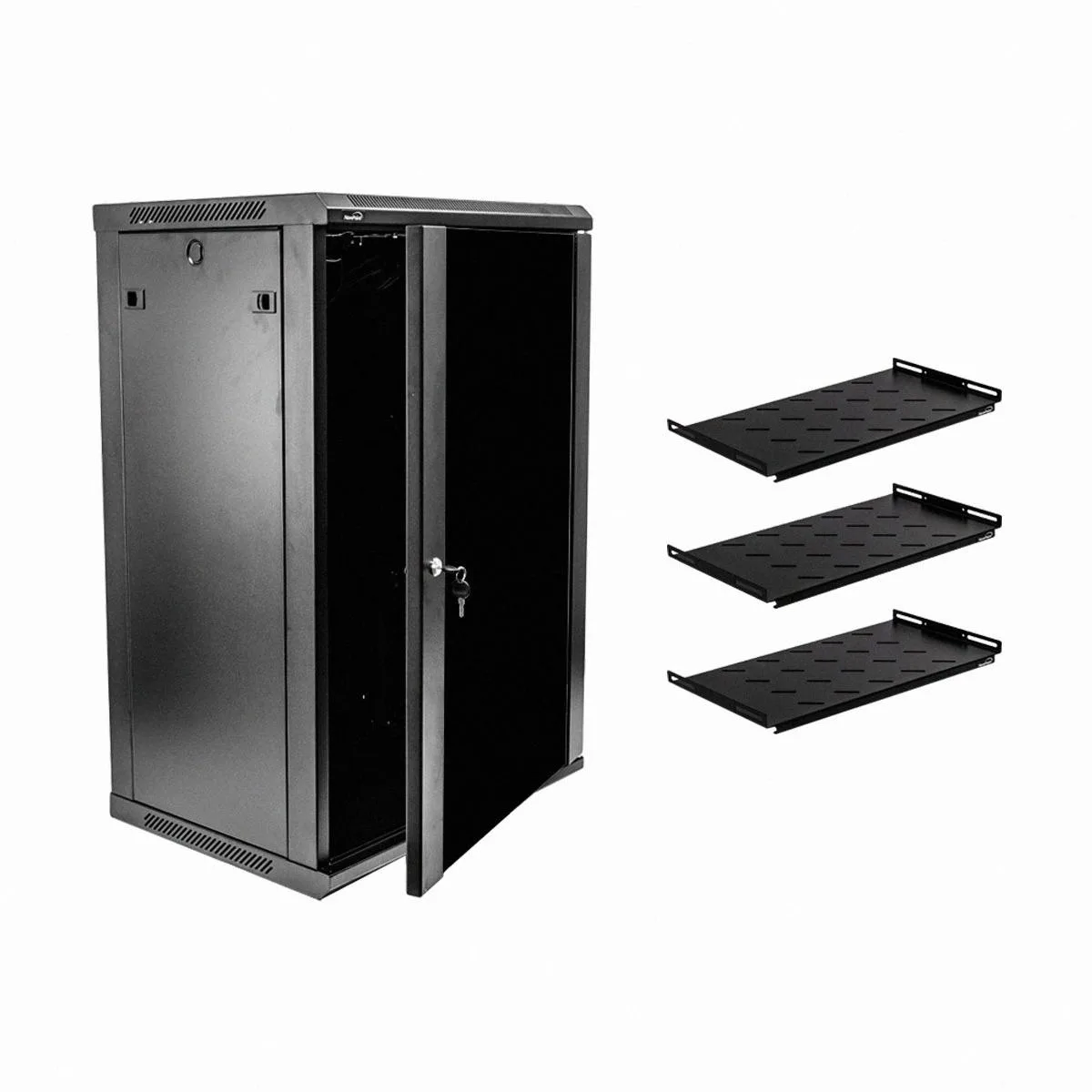 NavePoint NavePoint 18U Wallmount Server Rack 450mm Depth with Shelves, Fans — product photo