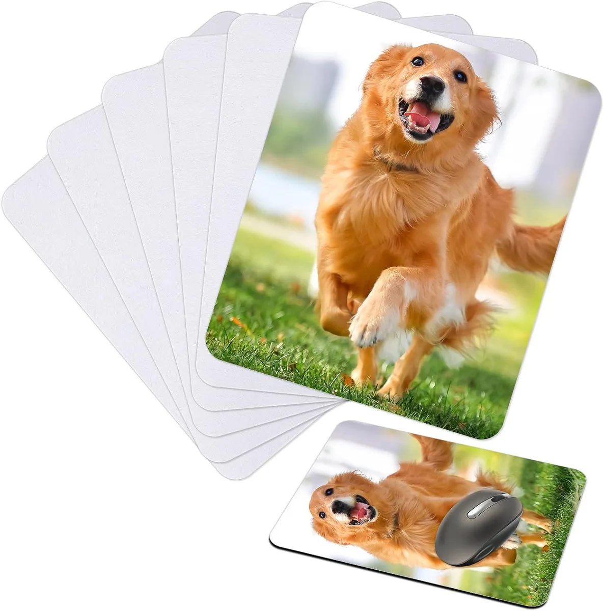 BAOFENG BAOFENG 6 Pcs Sublimation Mouse Pad Blanks White Rectangular 2mm 24x20x0.2cm — product photo