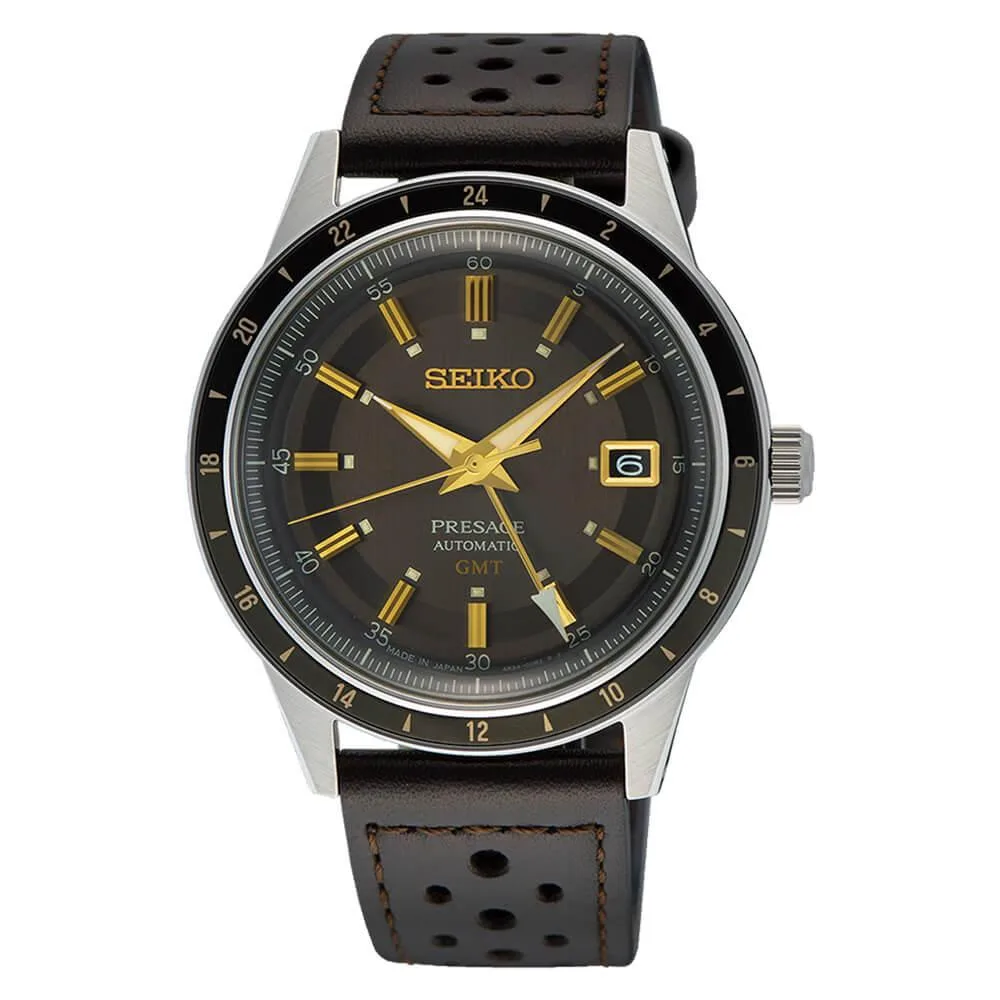 Seiko Seiko SSK013 Presage Automatic 60s GMT Watch Brown Leather — product photo