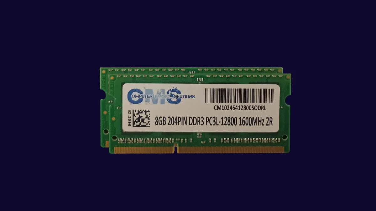 Computer Memory Solutions Computer Memory Solutions 2x8GB DDR3L 1600MHz 1.35V CL11 2Rx8 SODIMM 204-pin memory upgrade — product photo