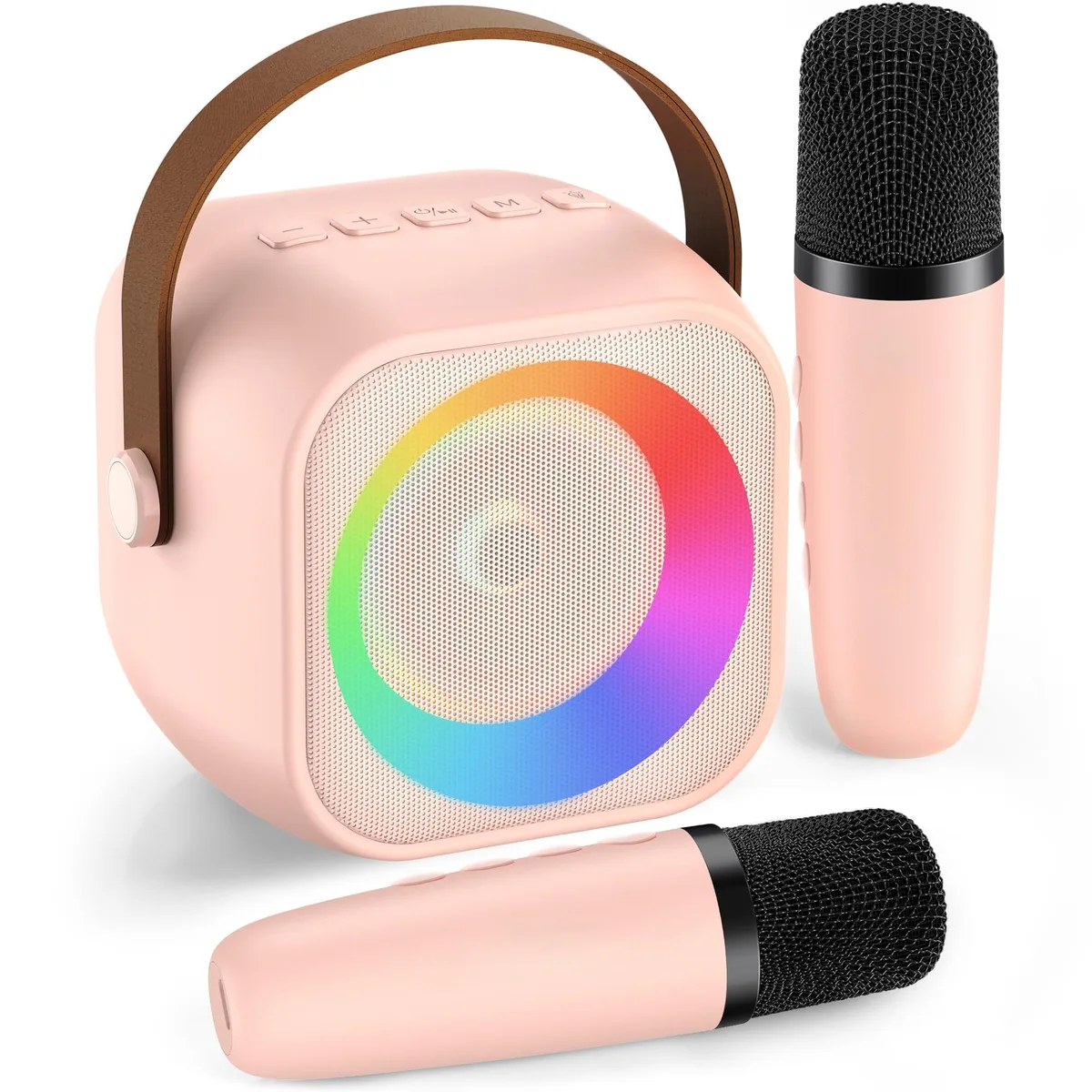 K29-L Portable Karaoke System for Adults with 2 Wireless Microphones and Lights — product photo