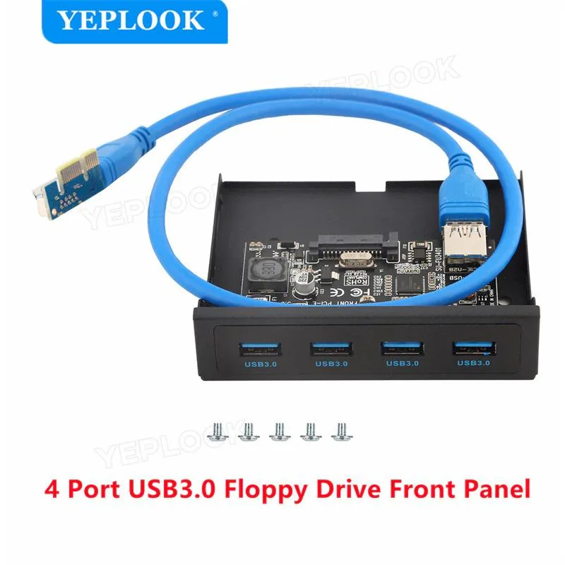 YEPLOOK YEPLOOK PCI-E to 4 Port USB 3.0 3.5" Front Panel Bracket Expansion Card 60cm Chipset NEC720201 — product photo