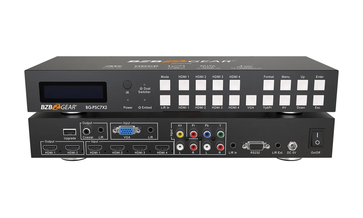 BZBGEAR BZBGEAR BG-PSC7X2 7×2 4K UHD Presentation Switcher Scaler — product photo