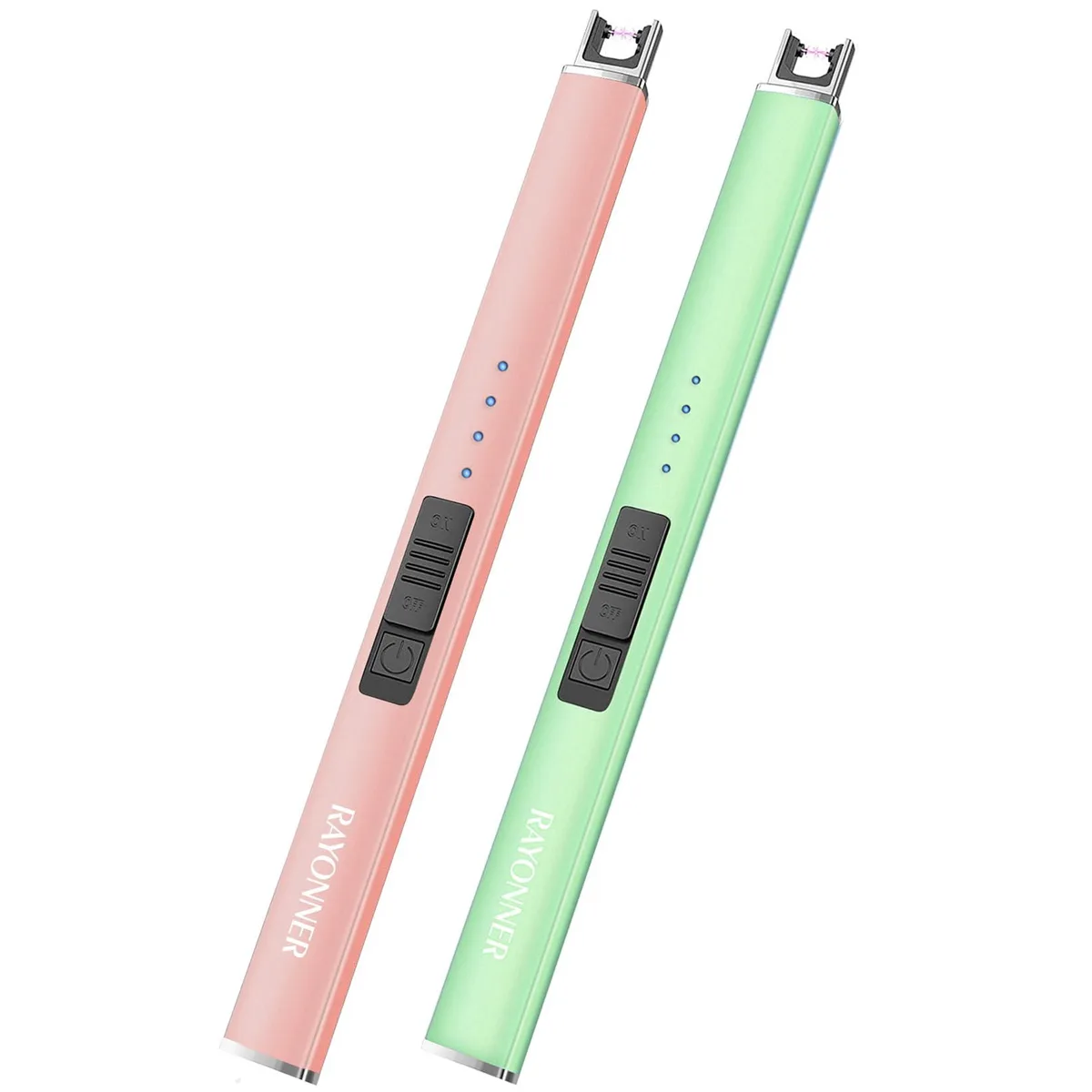  RAYONNER Gold Stainless Steel Arc Lighter 2 Pack — product photo