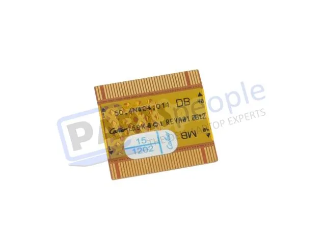 Flat orange ribbon cable with multiple connectors on green circuit board