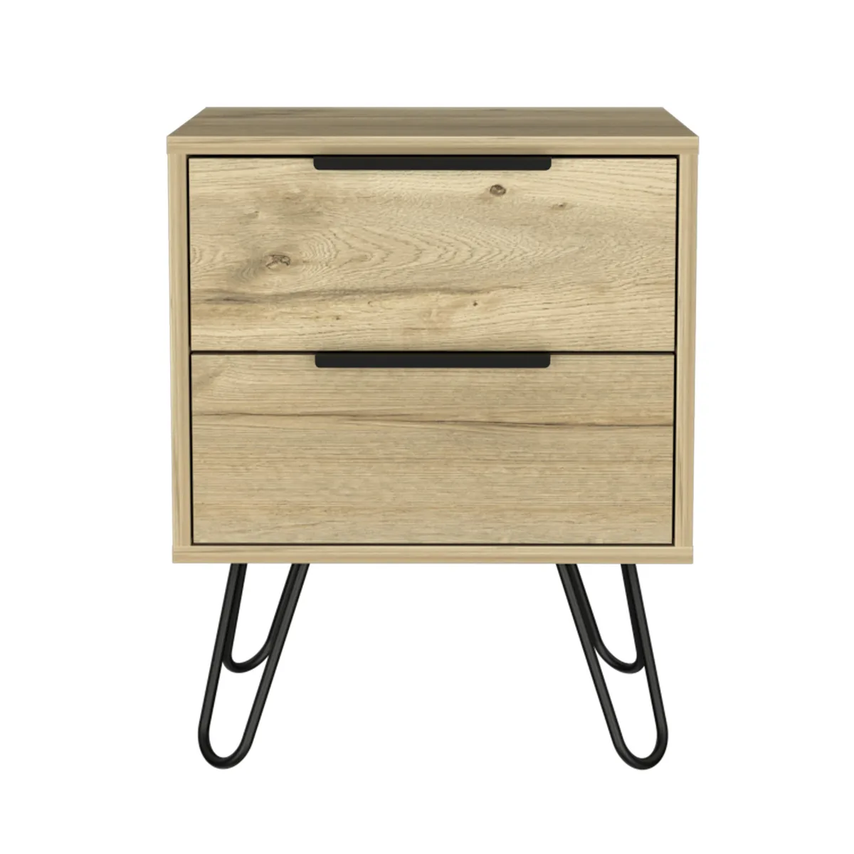 FM FURNITURE FM FURNITURE Nuvo 2 Nightstand Two Drawers Hairpin Legs — product photo