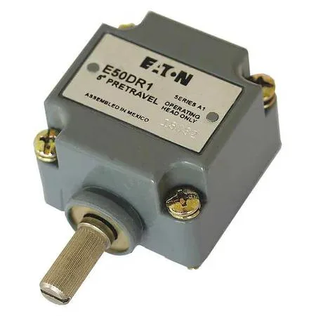 Eaton E50DR1 limit switch head, rotary lever side actuator, grey industrial housing