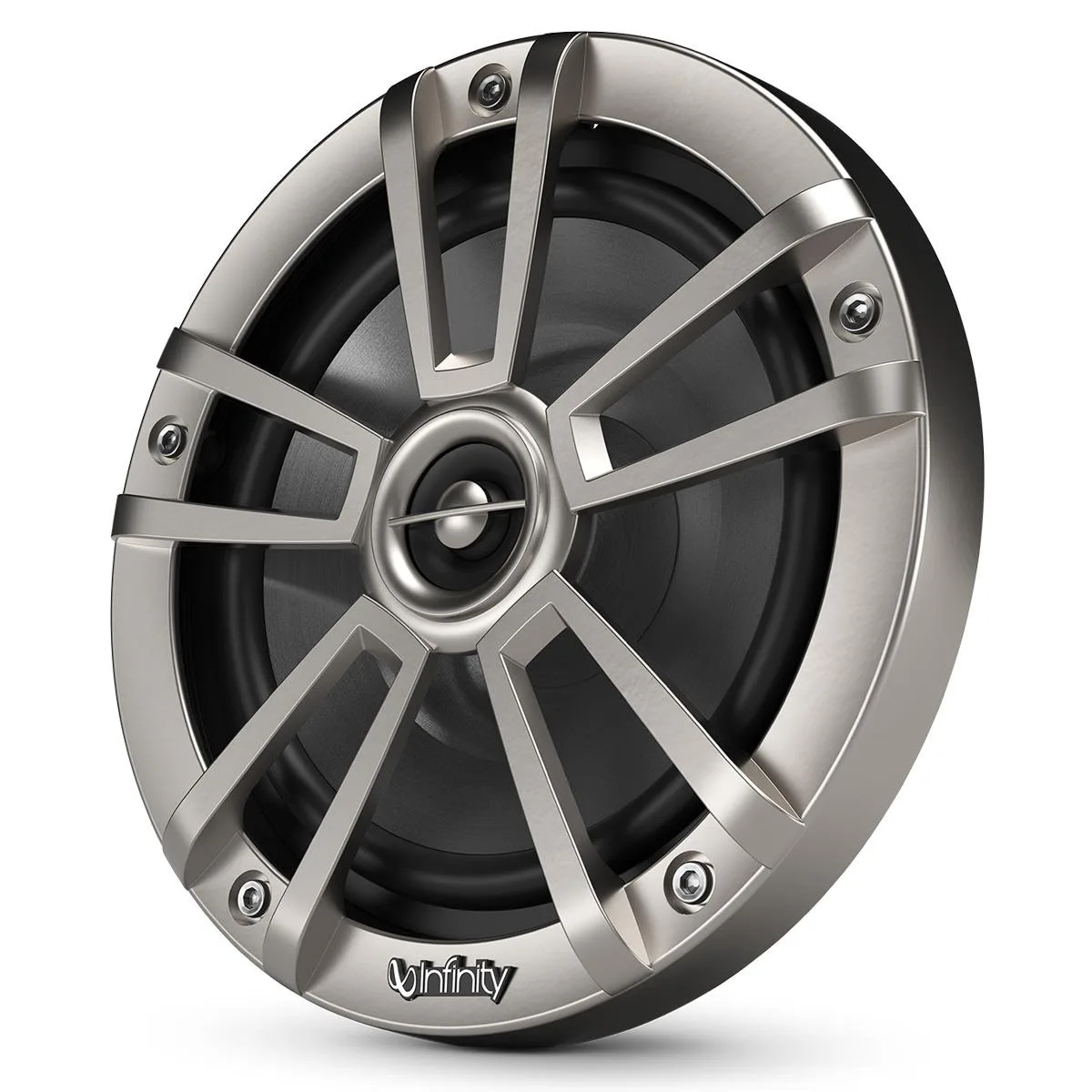 Pair of 6.5 inch titanium marine speakers with RGB lighting